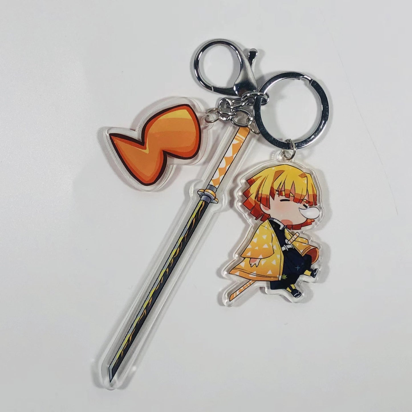 Demon Slayer Acrylic Keychain with Sword  Tanjiro Kamado, Zenitsu Agatsuma, Nezuko Kamado Anime Keyring Pendant