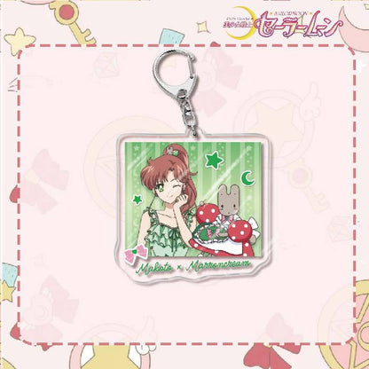 Custom Keychain Cute Cartoon Tsukino Usagi Metal Anime Sailormoon UV Printing Waterproof Bottle Custom Opener