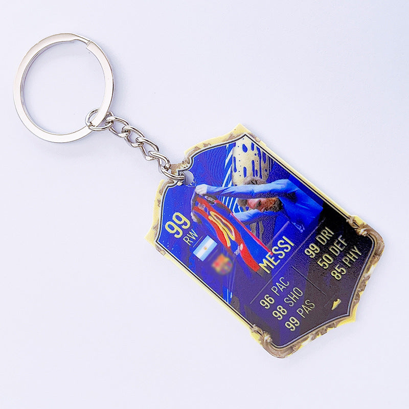 Football Player Scorecard Acrylic Keychain | UV Printed Sports Fan Collectible