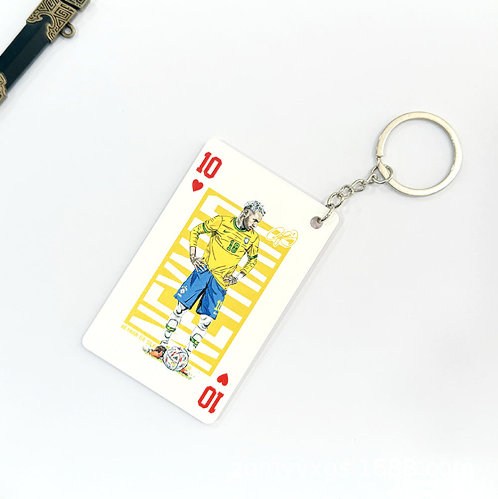 Basketball Player Card Acrylic Keychain | Cartoon Sports Collectible Keyring