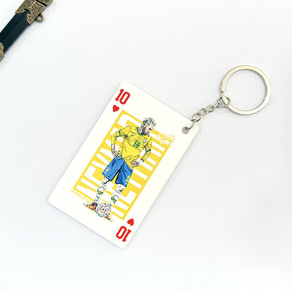Basketball Player Card Acrylic Keychain | Cartoon Sports Collectible Keyring