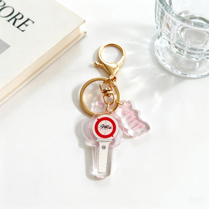 Custom Kpop Style Acrylic Light Keychain  Cartoon Photo Pendant for Gifts Souvenirs Fans