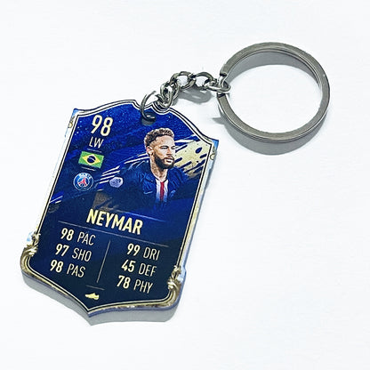 Football Player Scorecard Acrylic Keychain | UV Printed Sports Fan Collectible