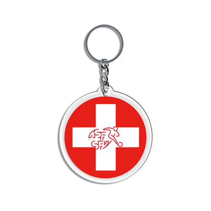 2026 Football National Flag Acrylic Keychain | Round Sports Fan Souvenir