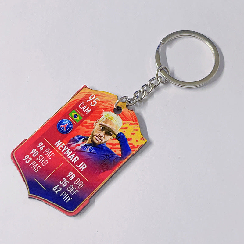 Football Player Scorecard Acrylic Keychain | UV Printed Sports Fan Collectible