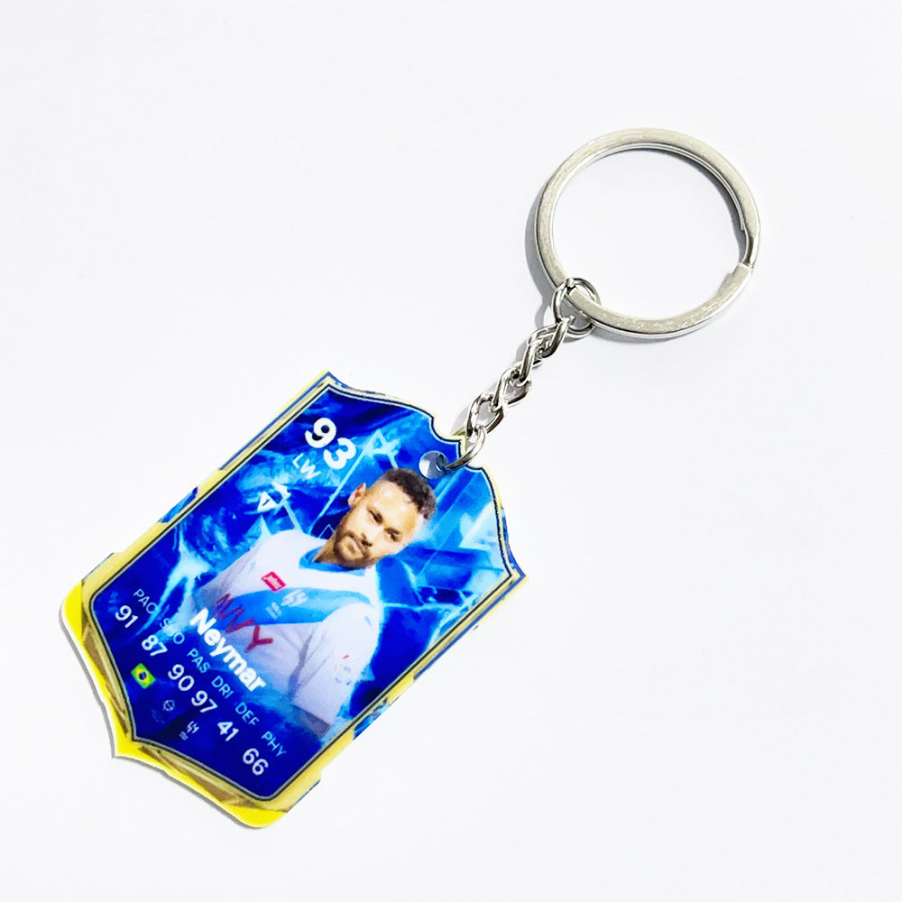 Football Player Scorecard Acrylic Keychain | UV Printed Sports Fan Collectible