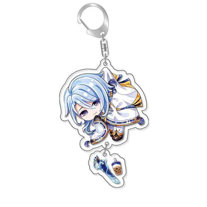 Custom Keychain UV Printed Genshin Cosplay Fan Gift Transparent Holographic Acrylic Keychain