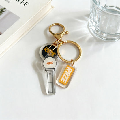 Custom Kpop Style Acrylic Light Keychain  Cartoon Photo Pendant for Gifts Souvenirs Fans