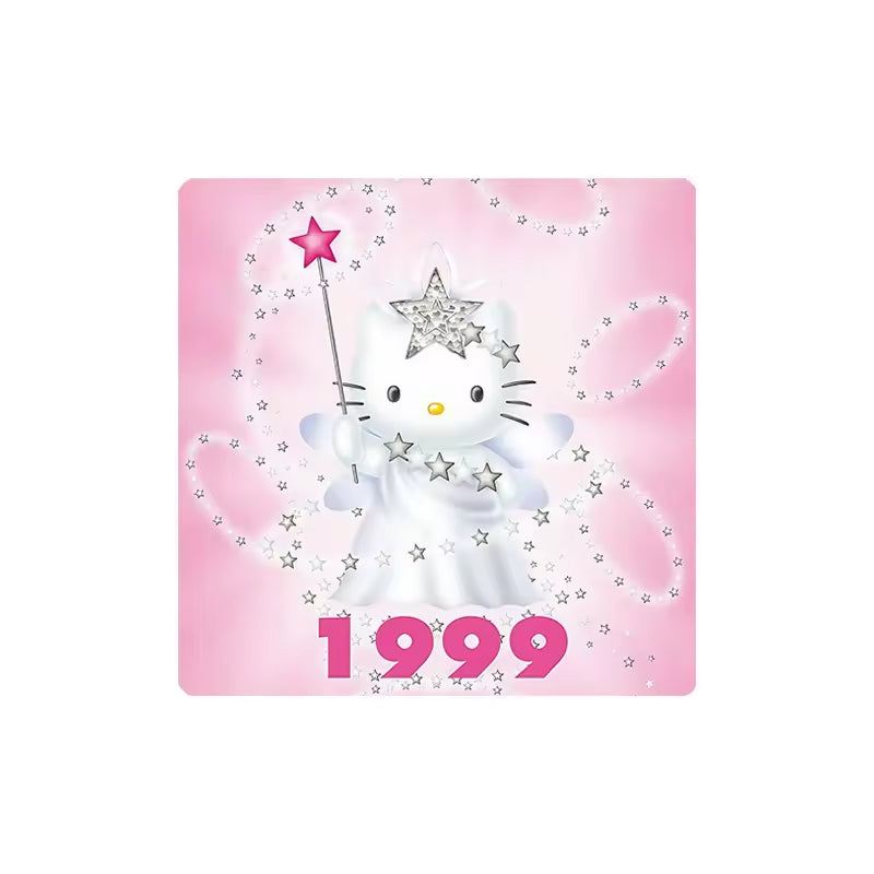Custom Charm Cute Cartoon Kitty Cat Anniversary  Crystal Glass Soft Magnetic Refrigerator Magnet