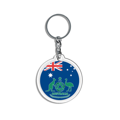 2026 Football National Flag Acrylic Keychain | Round Sports Fan Souvenir