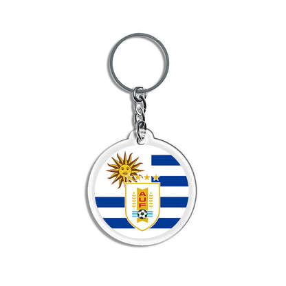 2026 Football National Flag Acrylic Keychain | Round Sports Fan Souvenir
