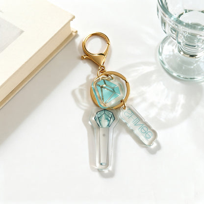 Custom Kpop Style Acrylic Light Keychain  Cartoon Photo Pendant for Gifts Souvenirs Fans