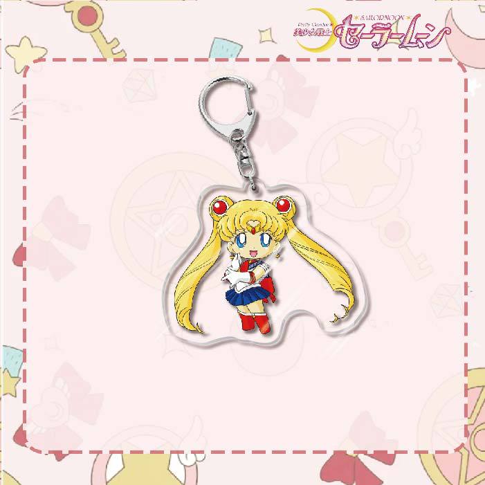 Custom Keychain Cute Cartoon Tsukino Usagi Metal Anime Sailormoon UV Printing Waterproof Bottle Custom Opener
