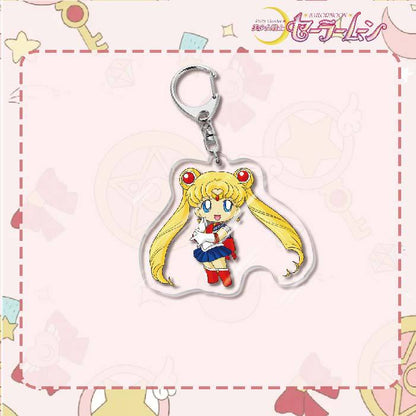 Custom Keychain Cute Cartoon Tsukino Usagi Metal Anime Sailormoon UV Printing Waterproof Bottle Custom Opener
