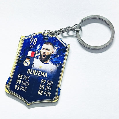 Football Player Scorecard Acrylic Keychain | UV Printed Sports Fan Collectible