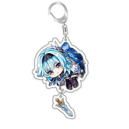 Custom Keychain UV Printed Genshin Cosplay Fan Gift Transparent Holographic Acrylic Keychain