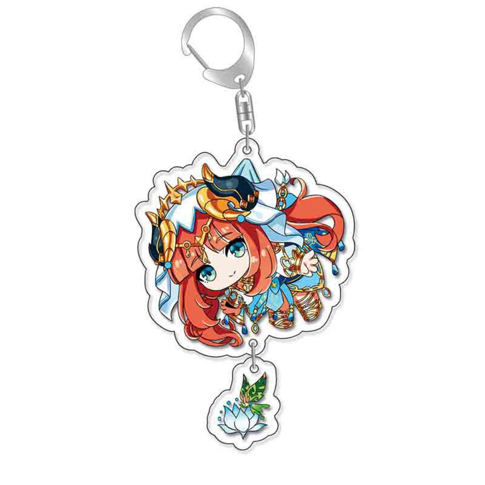 Custom Keychain UV Printed Genshin Cosplay Fan Gift Transparent Holographic Acrylic Keychain