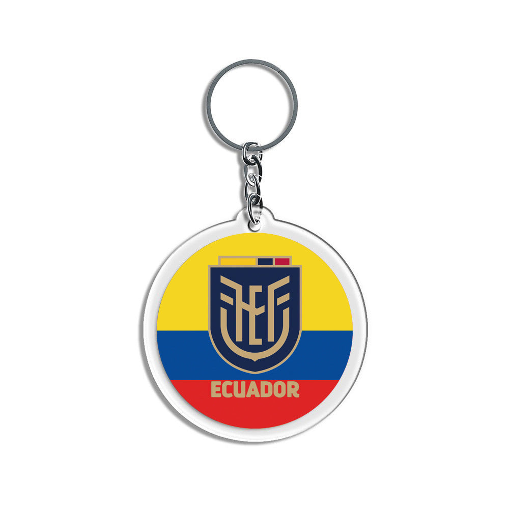 2026 Football National Flag Acrylic Keychain | Round Sports Fan Souvenir