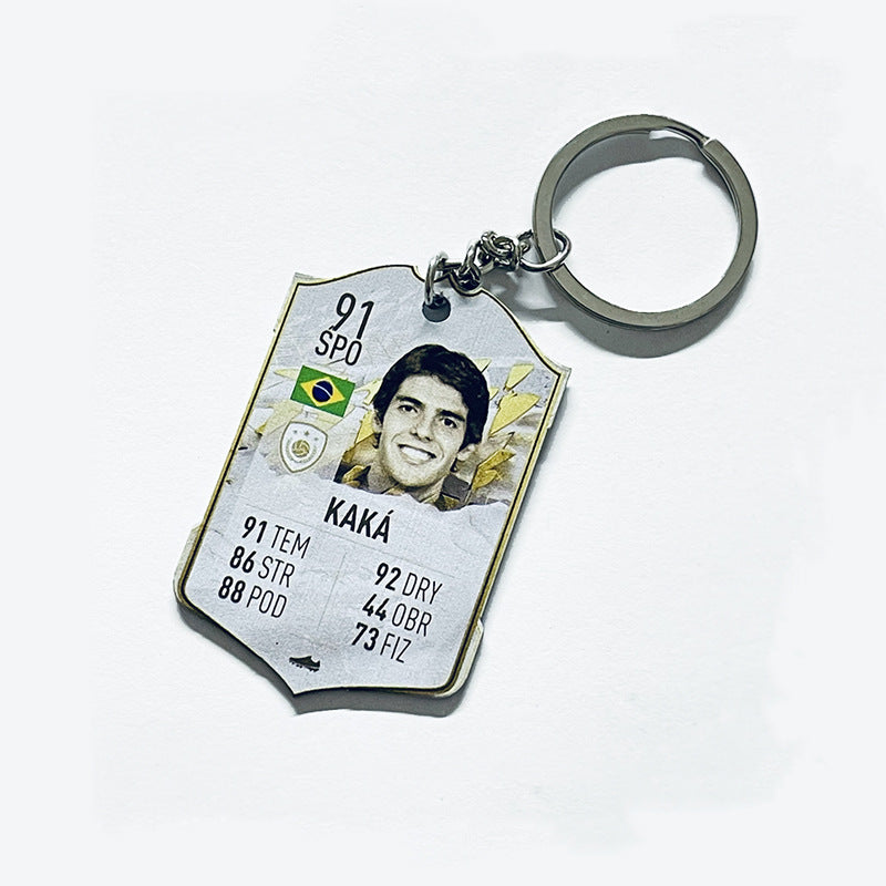 Football Player Scorecard Acrylic Keychain | UV Printed Sports Fan Collectible