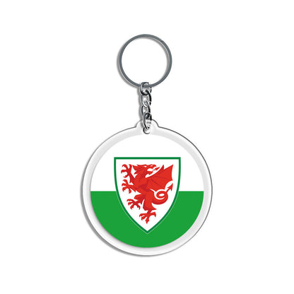 2026 Football National Flag Acrylic Keychain | Round Sports Fan Souvenir