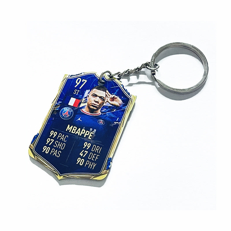 Football Player Scorecard Acrylic Keychain | UV Printed Sports Fan Collectible