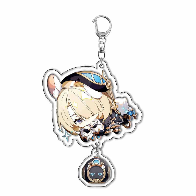 Custom Keychain UV Printed Genshin Cosplay Fan Gift Transparent Holographic Acrylic Keychain