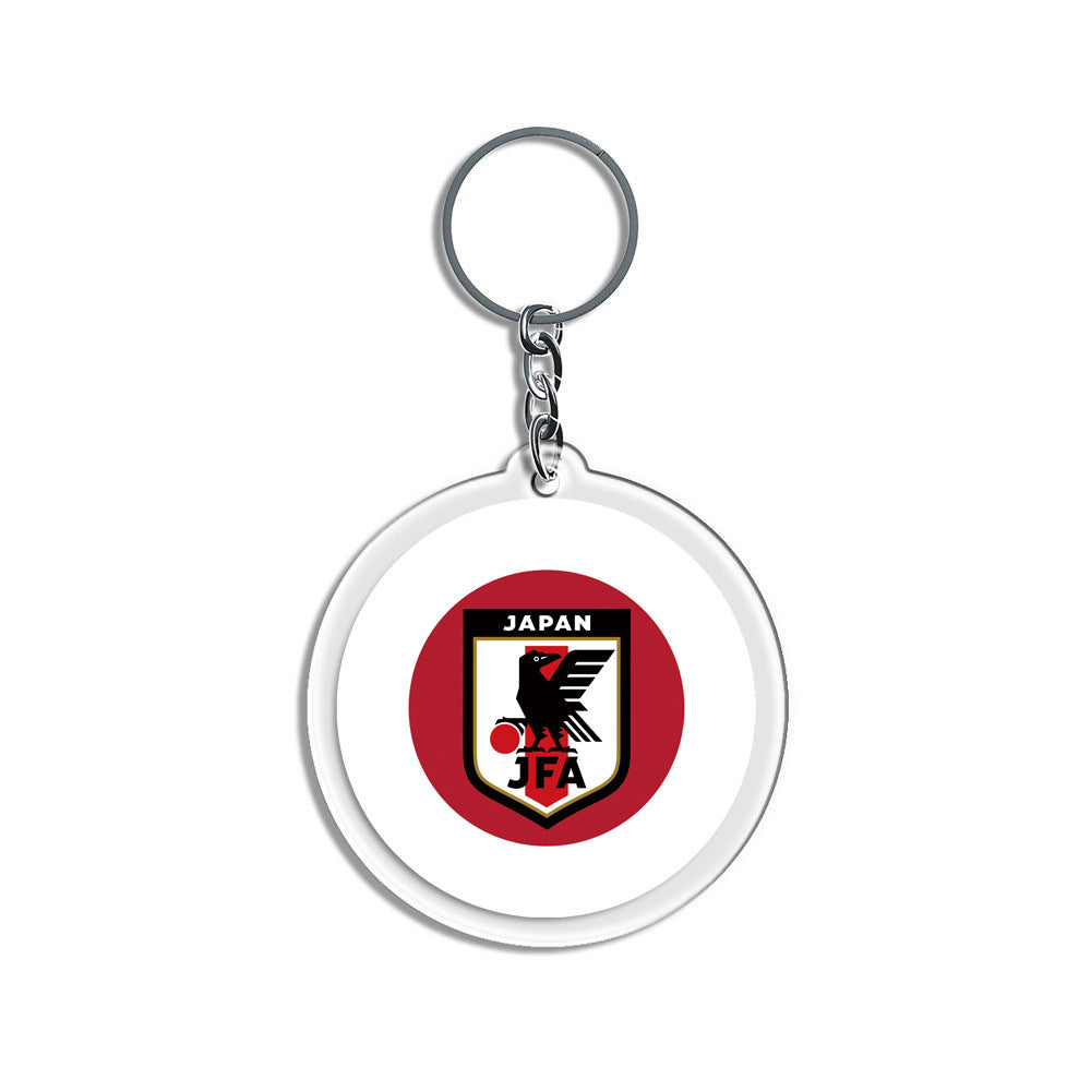 2026 Football National Flag Acrylic Keychain | Round Sports Fan Souvenir