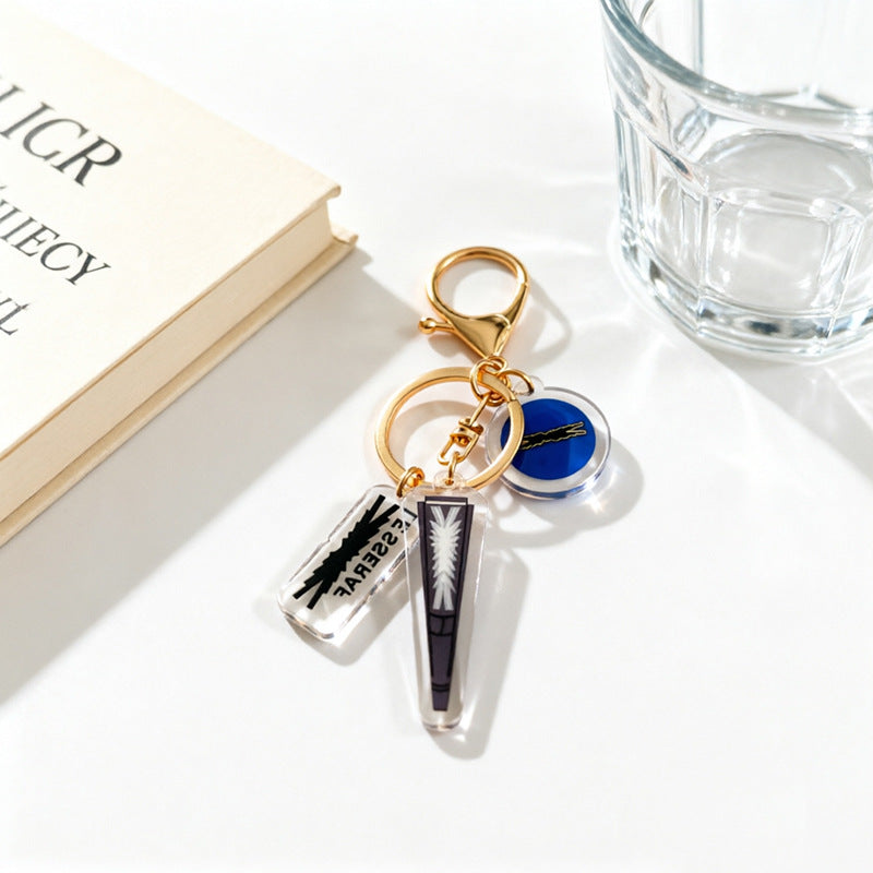 Custom Kpop Style Acrylic Light Keychain  Cartoon Photo Pendant for Gifts Souvenirs Fans