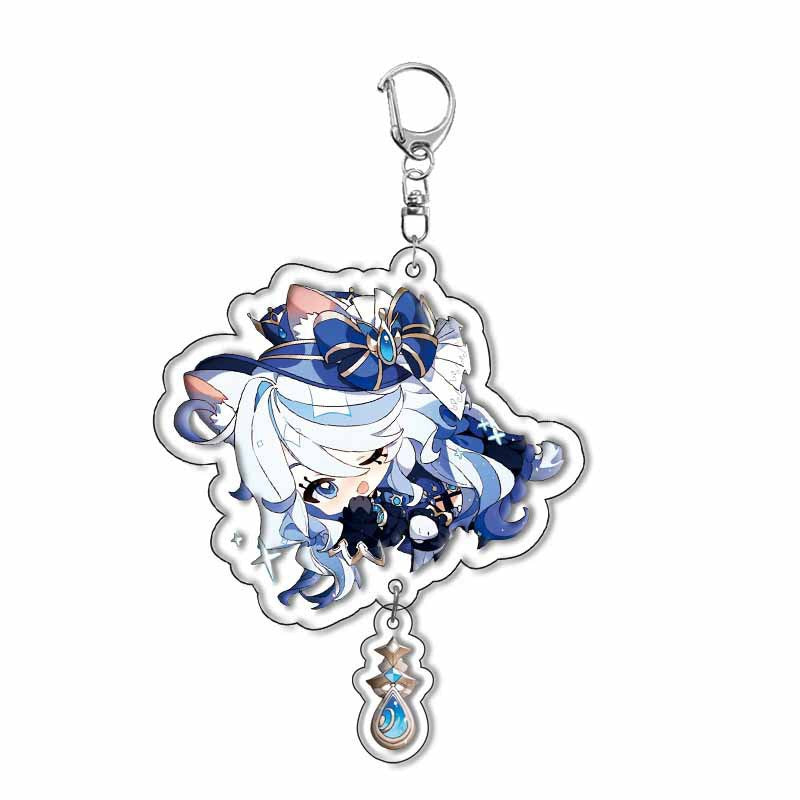 Custom Keychain UV Printed Genshin Cosplay Fan Gift Transparent Holographic Acrylic Keychain