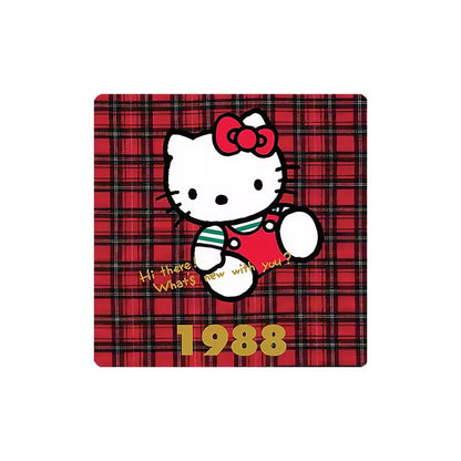 Custom Charm Cute Cartoon Kitty Cat Anniversary  Crystal Glass Soft Magnetic Refrigerator Magnet