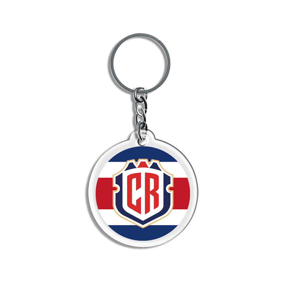 2026 Football National Flag Acrylic Keychain | Round Sports Fan Souvenir