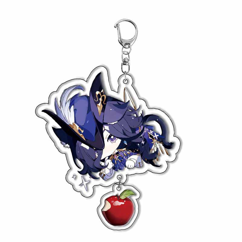 Custom Keychain UV Printed Genshin Cosplay Fan Gift Transparent Holographic Acrylic Keychain