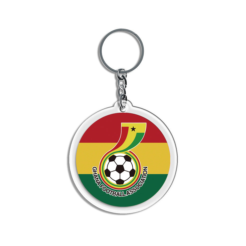 2026 Football National Flag Acrylic Keychain | Round Sports Fan Souvenir