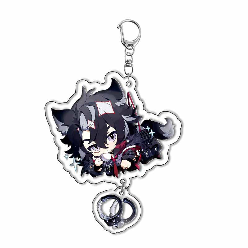 Custom Keychain UV Printed Genshin Cosplay Fan Gift Transparent Holographic Acrylic Keychain