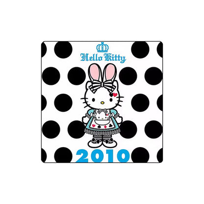 Custom Charm Cute Cartoon Kitty Cat Anniversary  Crystal Glass Soft Magnetic Refrigerator Magnet