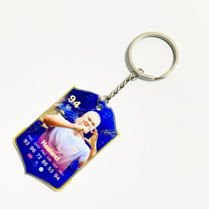 Football Player Scorecard Acrylic Keychain | UV Printed Sports Fan Collectible