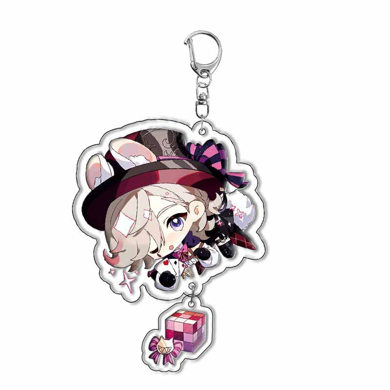 Custom Keychain UV Printed Genshin Cosplay Fan Gift Transparent Holographic Acrylic Keychain