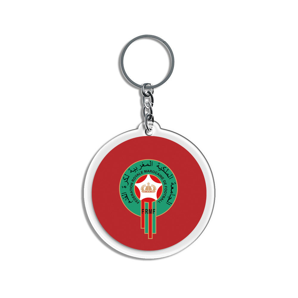 2026 Football National Flag Acrylic Keychain | Round Sports Fan Souvenir