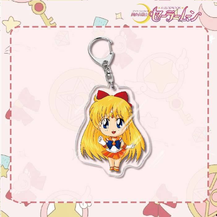 Custom Keychain Cute Cartoon Tsukino Usagi Metal Anime Sailormoon UV Printing Waterproof Bottle Custom Opener