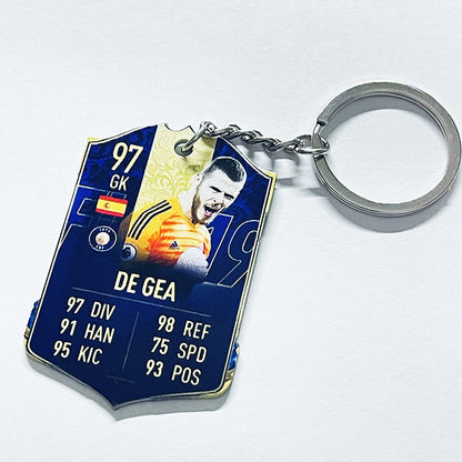 Football Player Scorecard Acrylic Keychain | UV Printed Sports Fan Collectible