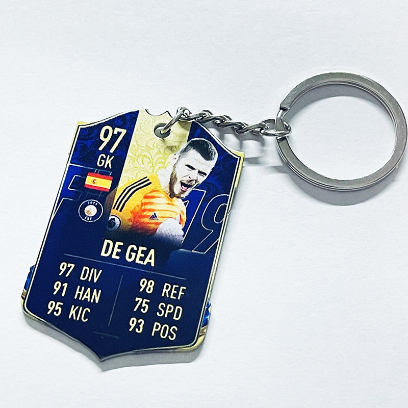 Football Player Scorecard Acrylic Keychain | UV Printed Sports Fan Collectible