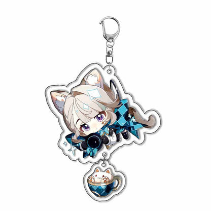 Custom Keychain UV Printed Genshin Cosplay Fan Gift Transparent Holographic Acrylic Keychain