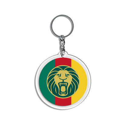 2026 Football National Flag Acrylic Keychain | Round Sports Fan Souvenir