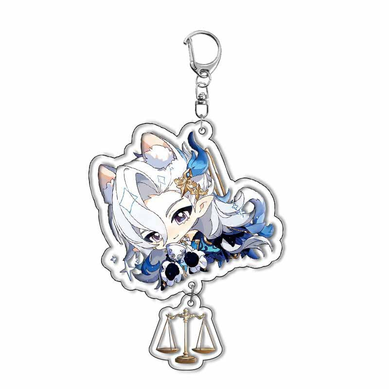 Custom Keychain UV Printed Genshin Cosplay Fan Gift Transparent Holographic Acrylic Keychain