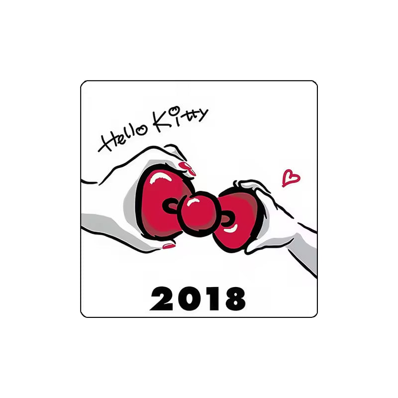 Custom Charm Cute Cartoon Kitty Cat Anniversary  Crystal Glass Soft Magnetic Refrigerator Magnet