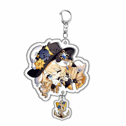 Custom Keychain UV Printed Genshin Cosplay Fan Gift Transparent Holographic Acrylic Keychain