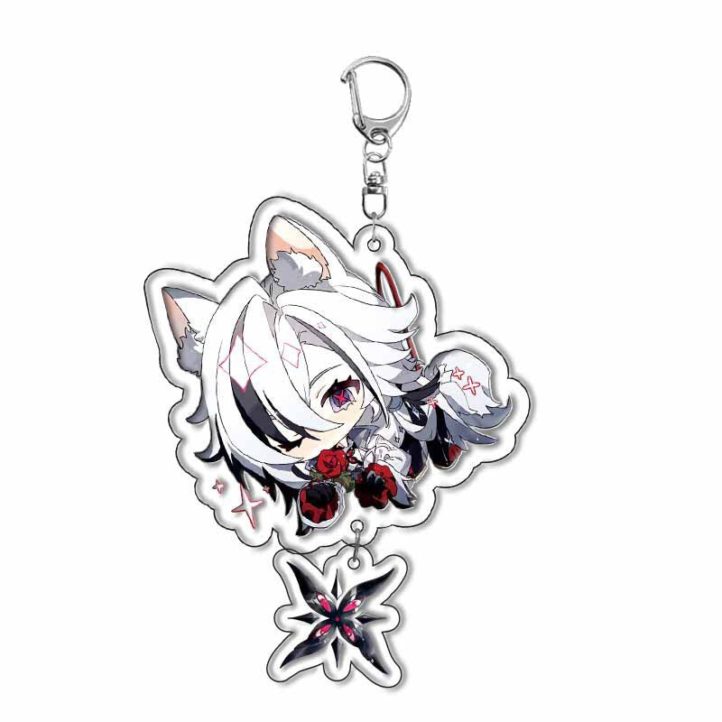 Custom Keychain UV Printed Genshin Cosplay Fan Gift Transparent Holographic Acrylic Keychain