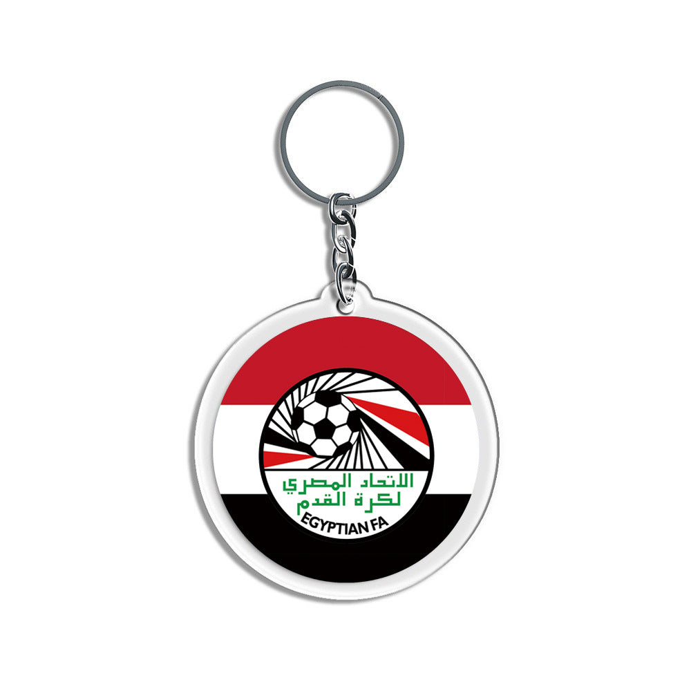 2026 Football National Flag Acrylic Keychain | Round Sports Fan Souvenir