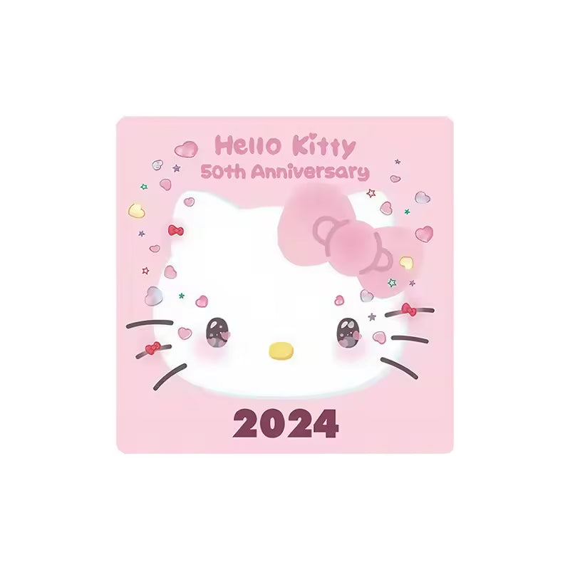 Custom Charm Cute Cartoon Kitty Cat Anniversary  Crystal Glass Soft Magnetic Refrigerator Magnet