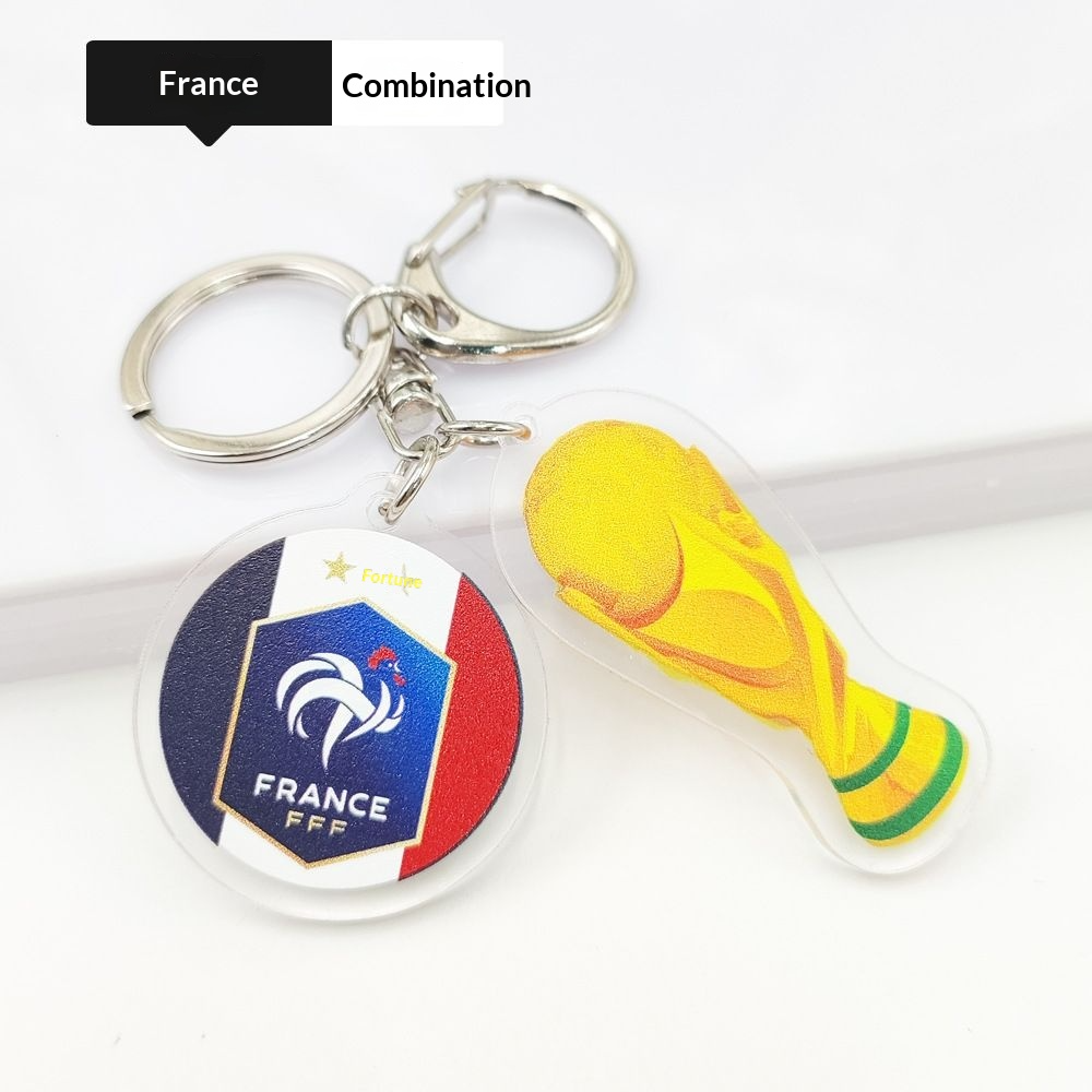 2026 Football World Cup National Flag & Trophy Acrylic Keychain Set